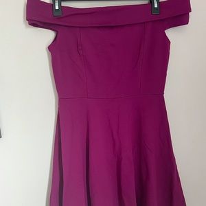 Lulu’s Magenta Off the Shoulder Dress